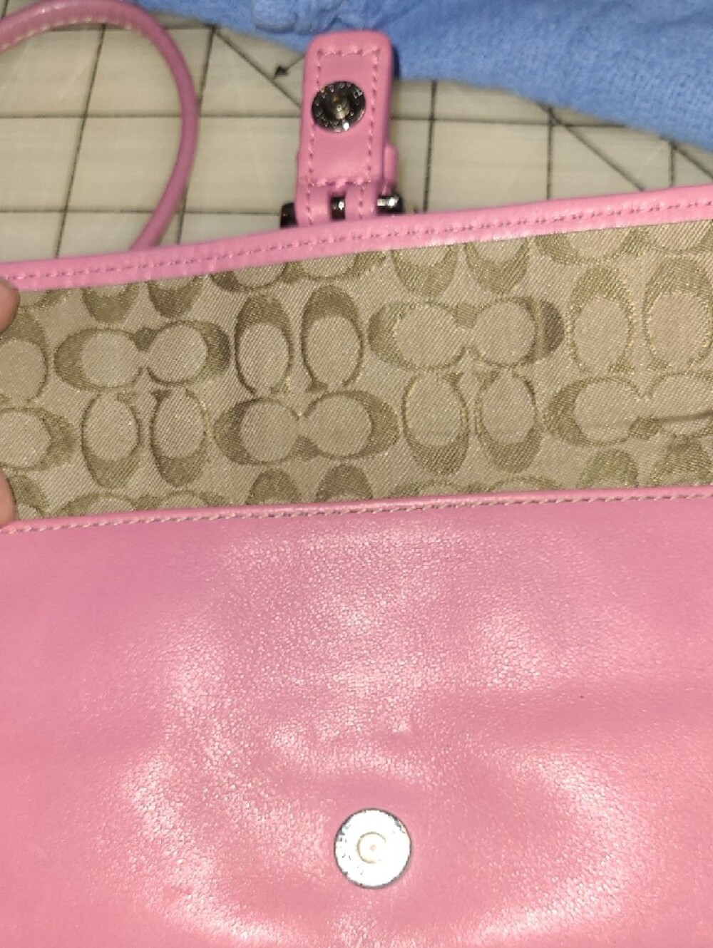 Coach Pink Leather Wristlet with Front Buckle Pocket - Picture 5 of 11